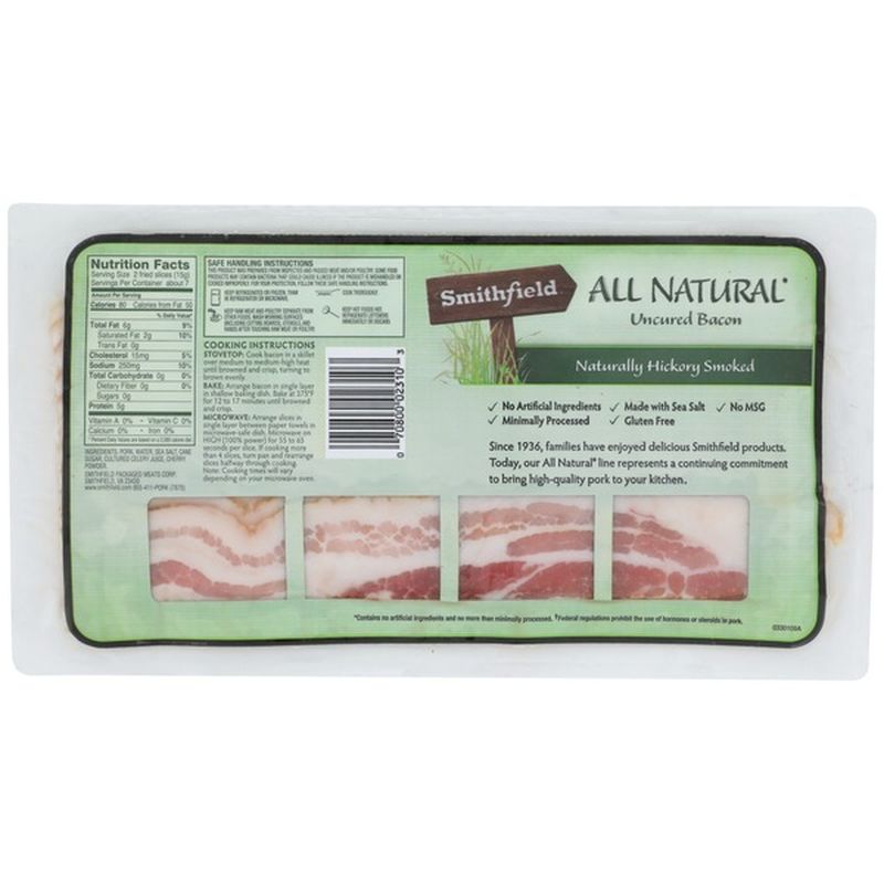 Smithfield All Natural Uncured Hickory Smoked Bacon 12 Oz Delivery Or Pickup Near Me Instacart