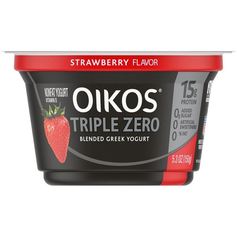 Oikos Triple Zero Strawberry Greek Yogurt (5.3 oz) from Food Lion