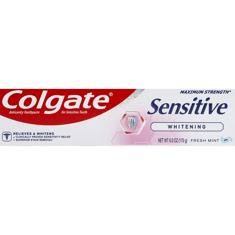 Colgate Anticavity Toothpaste, Sensitive, Whitening, Fresh Mint (6 oz