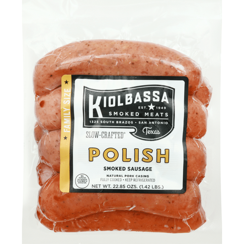 Kiolbassa Sausage, Smoked, Polish, Slow-Crafted, Family Size (22.85 Oz ...