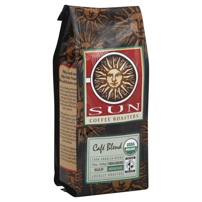 Sun Coffee Roasters Coffee, Fresh Ground, Regular, Medium Dark, Cafe