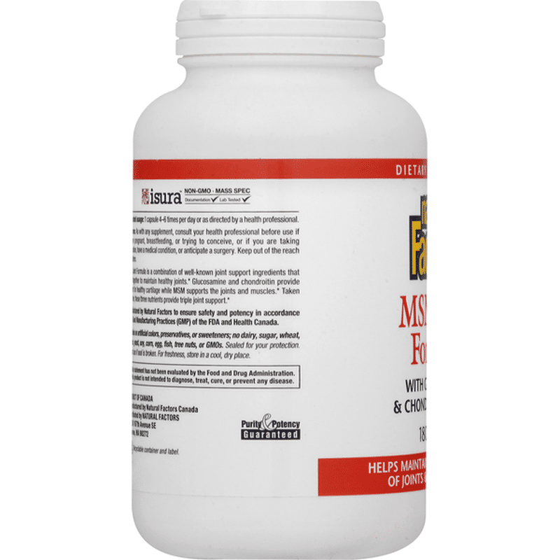 Natural factors msm joint formula capsules 180 each instacart