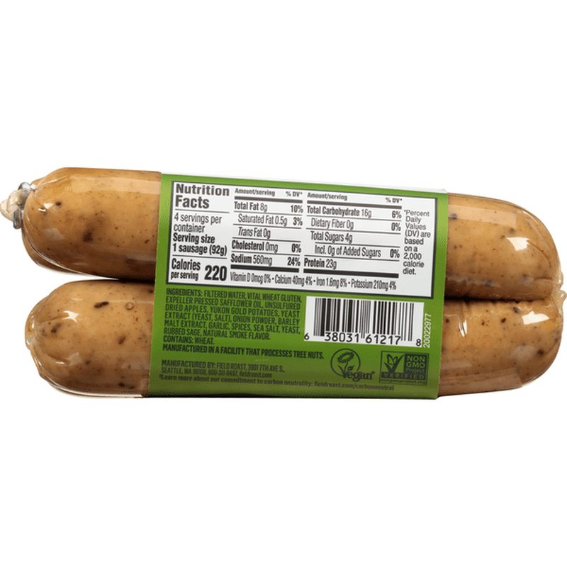 Field Roast Smoked Apple Sage Sausages (12.95 oz) from Falletti Foods