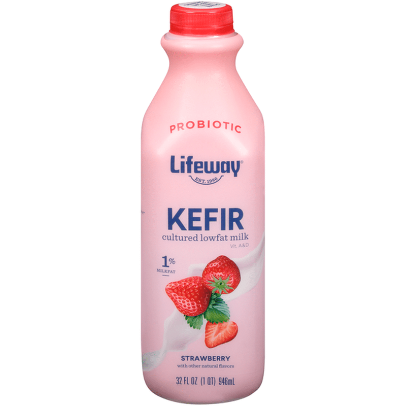 Lifeway Strawberry Kefir Cultured Lowfat Milk (32 Fl Oz) - Instacart