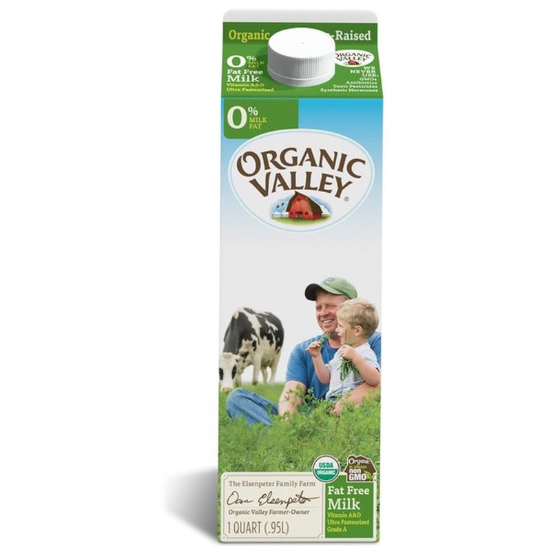 Organic Valley Ultra Pasteurized Organic Fat Free Milk (32 oz) - Instacart