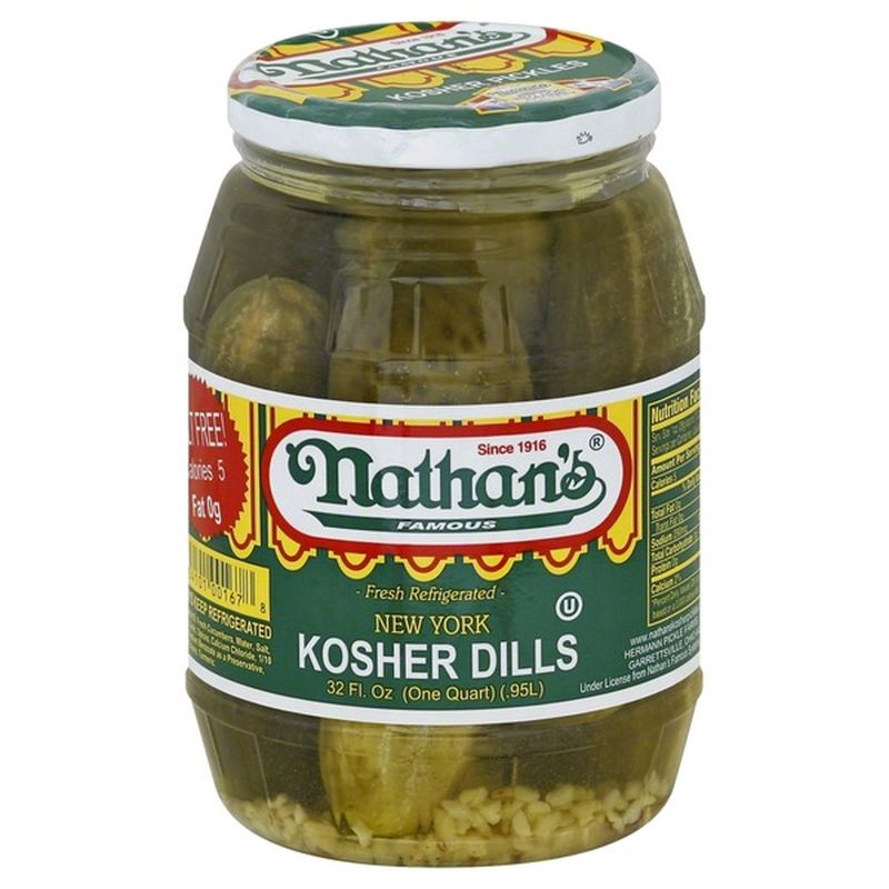 Nathan's Pickles, Kosher Dills, New York (32 oz) Instacart