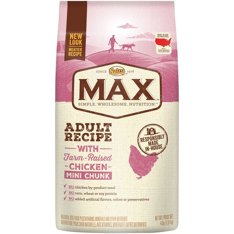 NUTRO Max Adult Recipe with FarmRaised Chicken Mini Chunk Dog Food (4