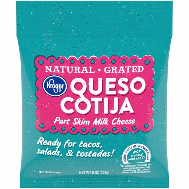 Kroger Queso Cotija Natural Grated Part Skim Milk Cheese