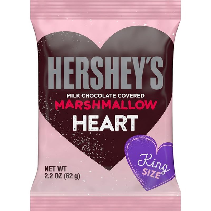 Hershey Marshmallow, Heart, Milk Chocolate Covered, King Size (2.2 oz) Instacart