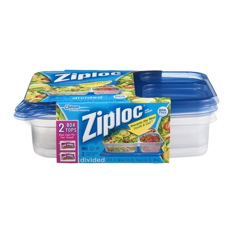 Ziploc Divided Containers and Lids 2 CT (2 ct) Instacart