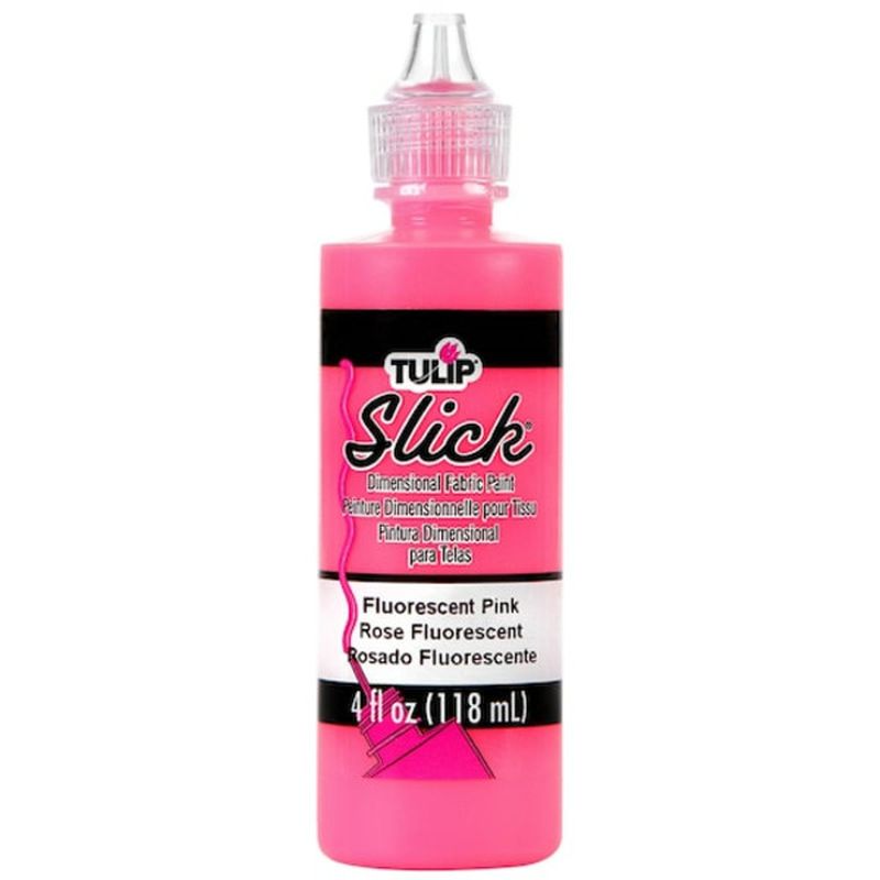 Tulip Fluorescent Pink Slick Dimensional Fabric Paint