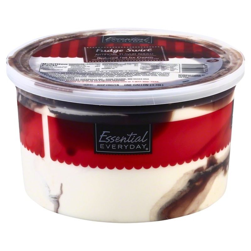 Essential Everyday Ice Cream, Reduced Fat, Fudge Swirl (1 gal) Instacart