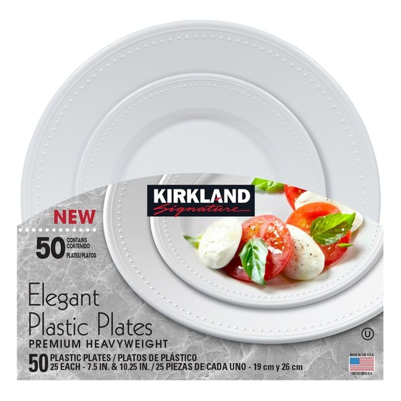 Kirkland Signature Premium Heavyweight Elegant Plastic Plates (50 ct