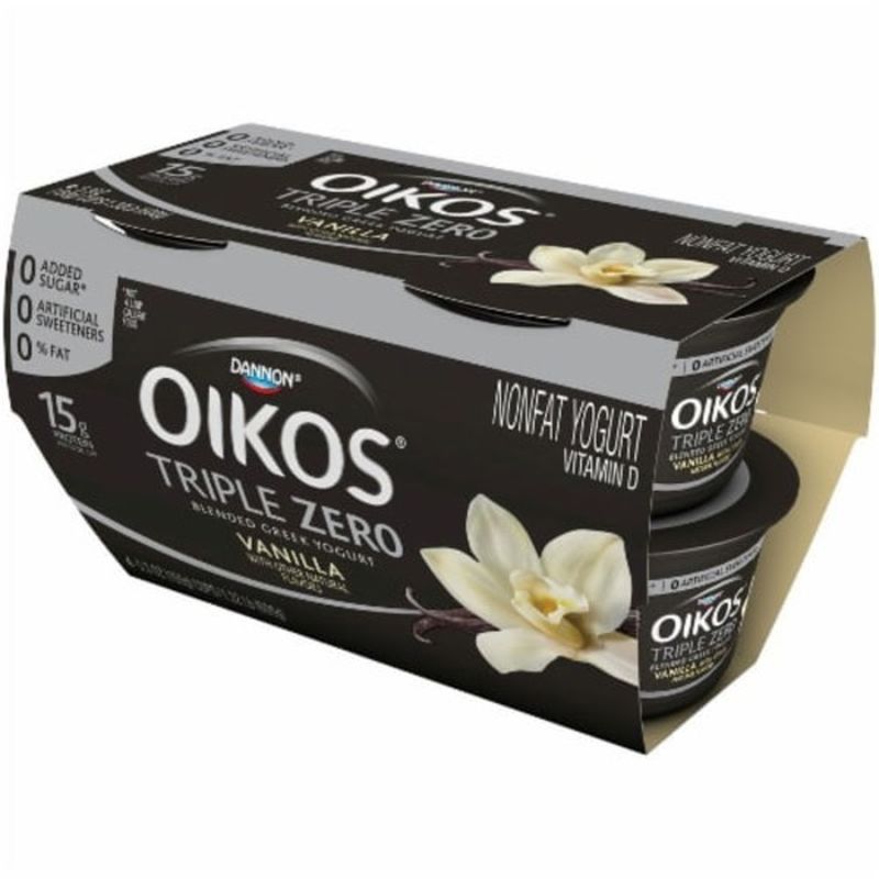 Oikos Triple Zero Vanilla Greek Yogurt (5.3 oz) from Food4Less Instacart