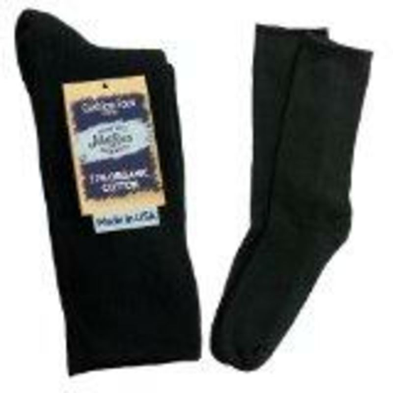 Maggie's Large Black Solid Crew Socks