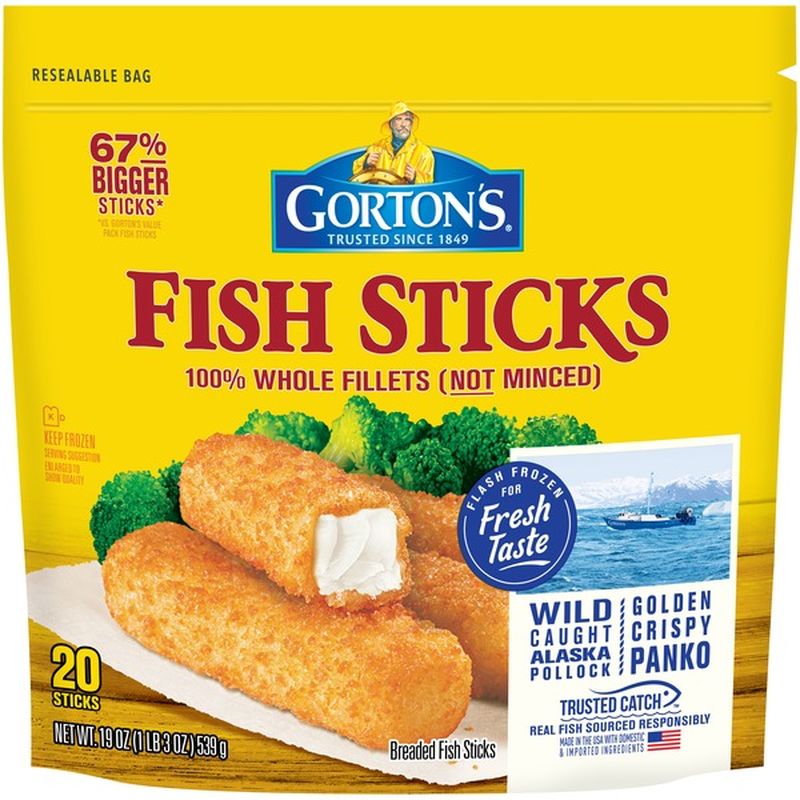 Gorton's Crunchy Breaded Fish Sticks (19 oz) Instacart