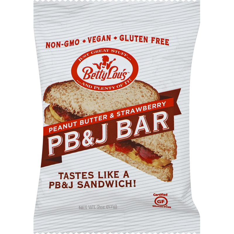 Betty Lou's PB&J Bar, Peanut Butter & Strawberry (2 oz) - Instacart