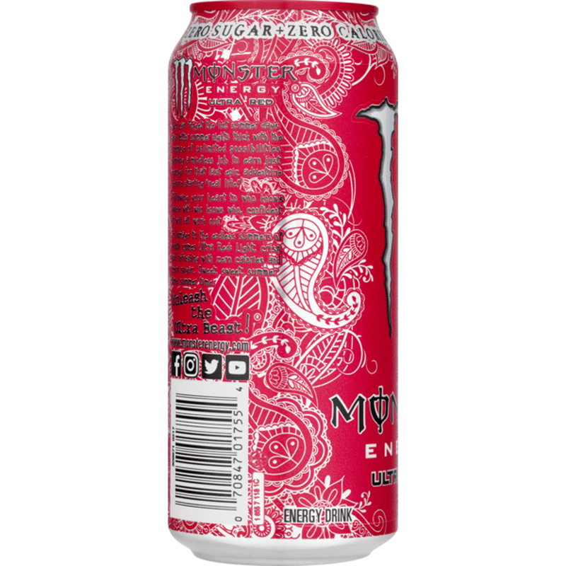 Monster Energy Drink Ultra Red 16 Fl Oz Instacart