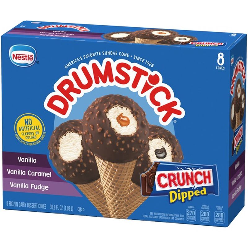 Drumstick Crunch Dipped Ice Cream Cones Variety Pack (8 ct) from