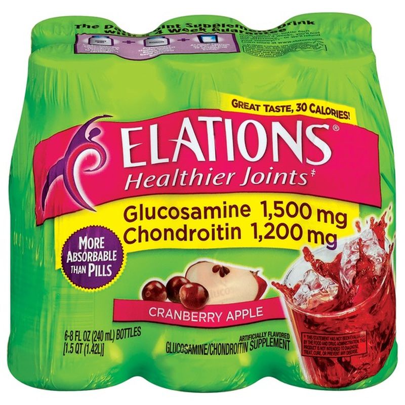 Elations Healthier Joints Glucosamine/Chondroitin Cranberry Apple 8 Oz