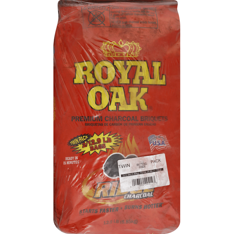 Royal Oak Charcoal Briquets, Premium, Ridge, Twin Pack (2 each) Instacart