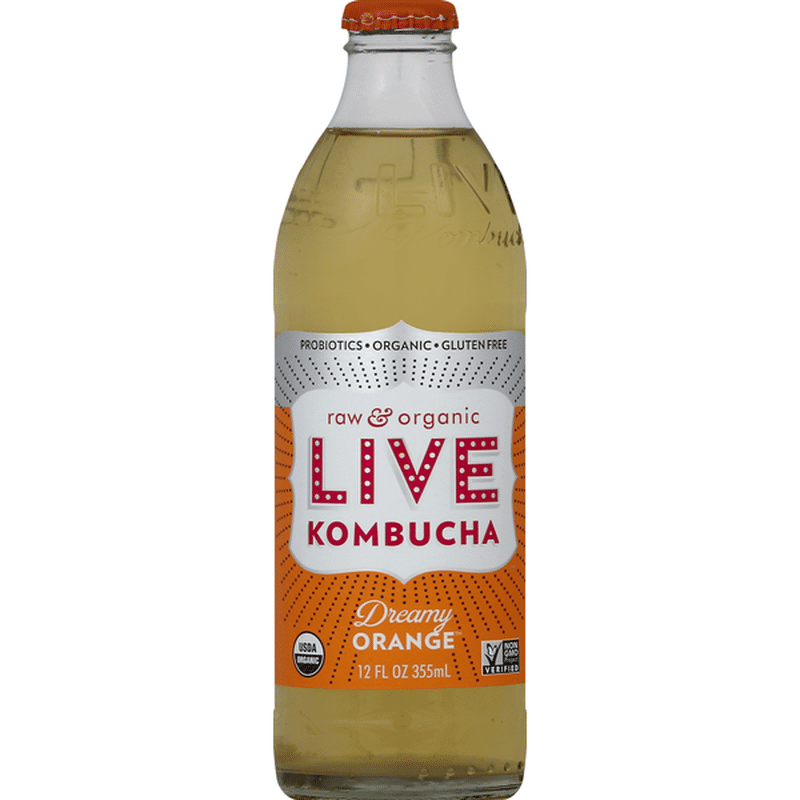 Live Kombucha Soda, Raw & Organic, Dreamy Orange (12 oz) Instacart