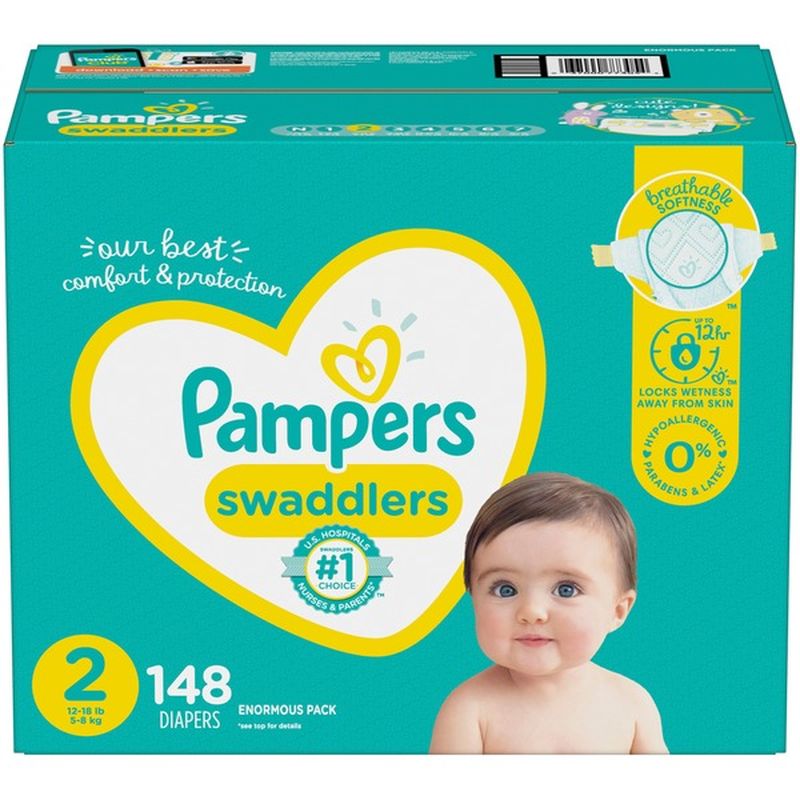 Pampers Diapers Size 2 (148 ct) - Instacart