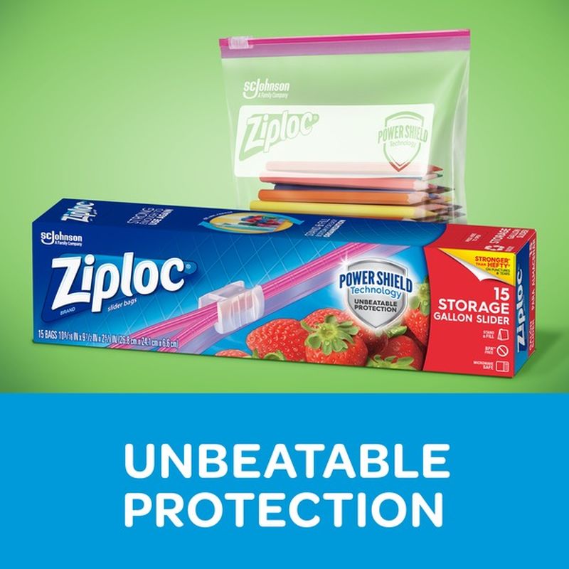 Ziploc® Brand Slider Freezer Gallon and Quart Bags with Power Shield 104 ct
