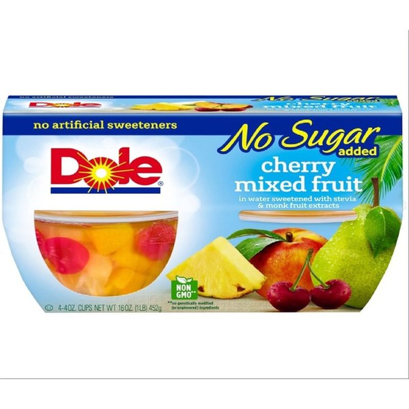 Dole cherry mixed fruit no sugar added 4 oz from kroger instacart