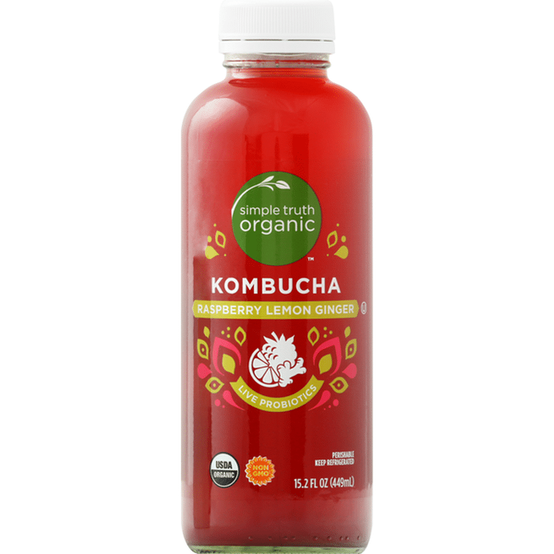 Simple Truth Organic Kombucha, Raspberry Lemon Ginger (15.2 oz) Instacart