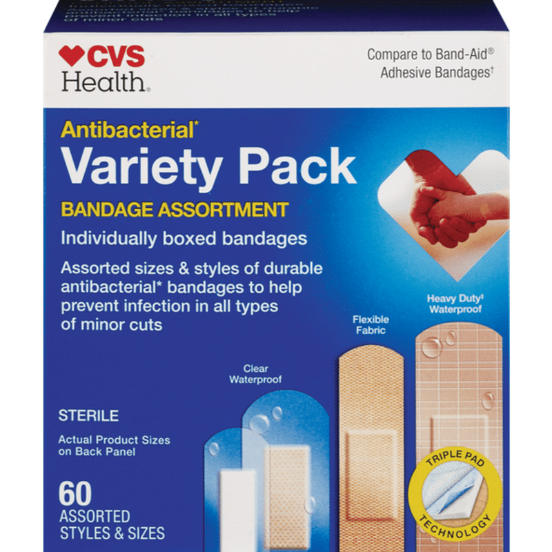 Cvs Health Bandages Variety Pack 60 Ct Instacart 9500