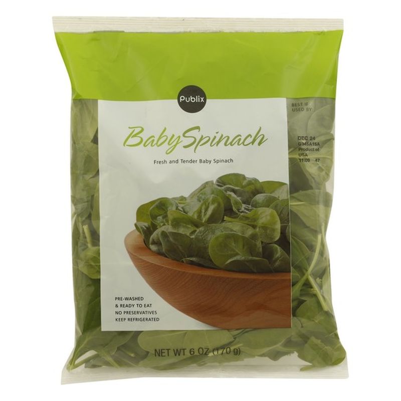 Publix Spinach, Baby (6 oz bag) from Publix Instacart