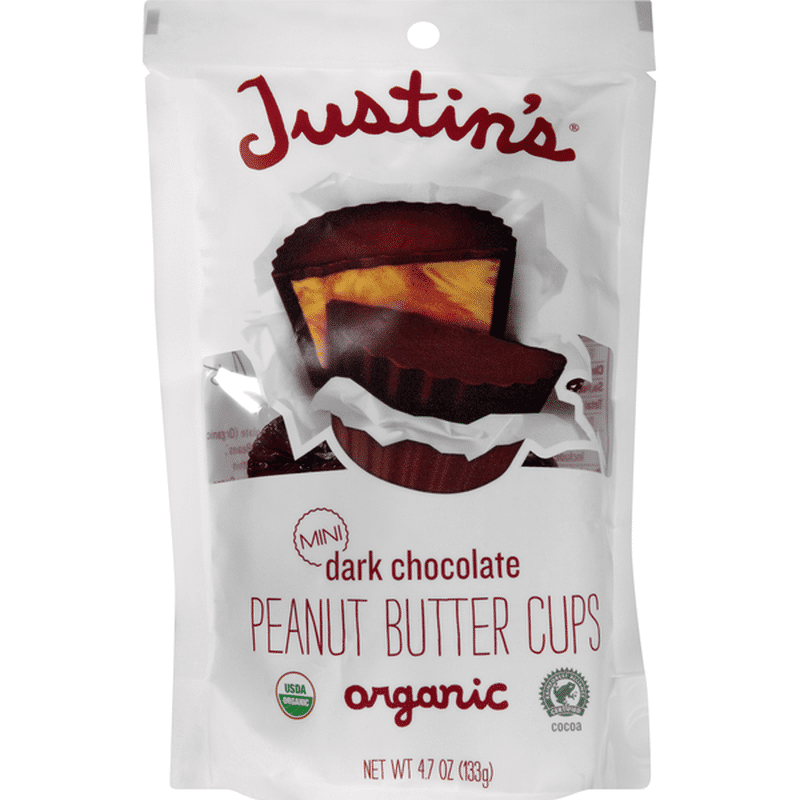 Justin Peanut Butter Cups, Organic, Dark Chocolate, Mini (4.7 oz) from ...