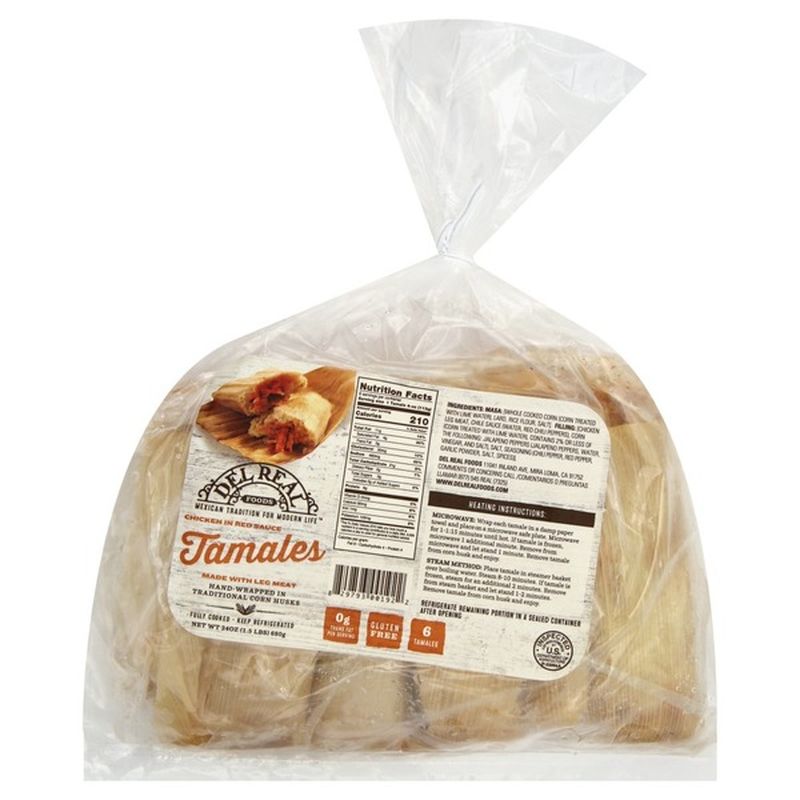 Del Real Tamales, Chicken in Red Sauce (24 oz) Instacart
