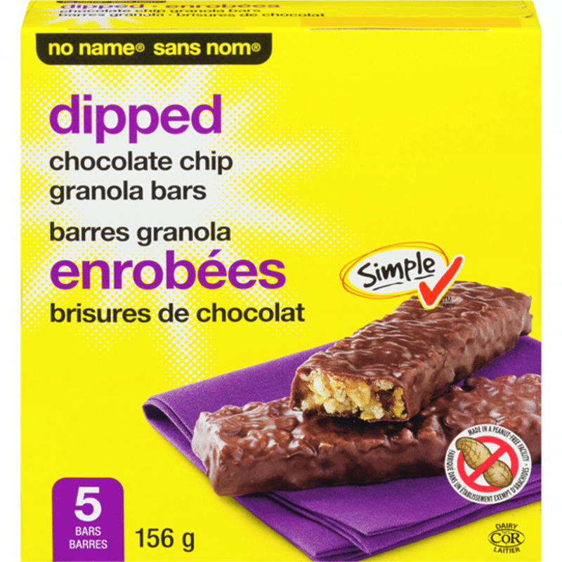 No Name Dipped Chocolate Chip Granola Bar (156 g) Instacart