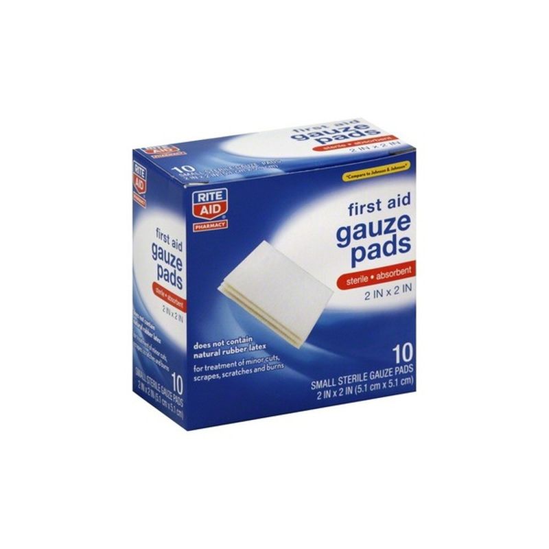 Rite Aid Pharmacy Gauze Pads, Small, 10 pads (0.0385 100) Instacart