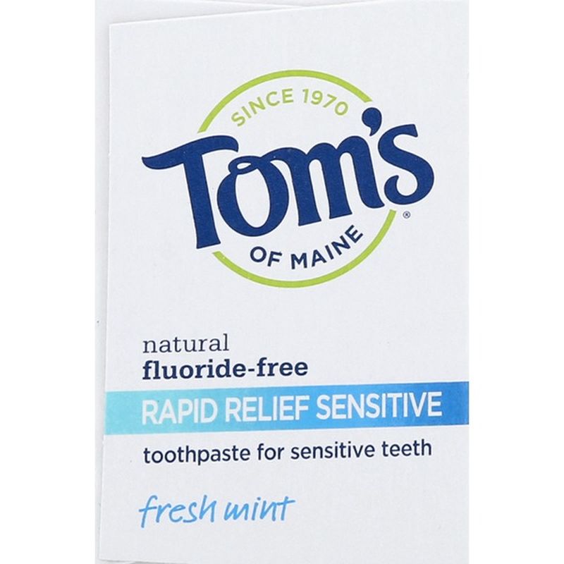 Toms of Maine Toothpaste, Fresh Mint, for Sensitive Teeth, Rapid Relief Sensitive (4 oz) from
