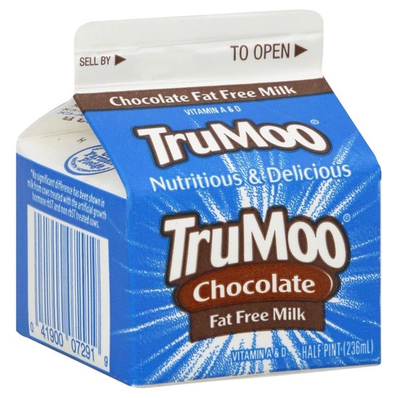 Tru Moo Milk, Fat Free, Chocolate (0.5 Pt) - Instacart