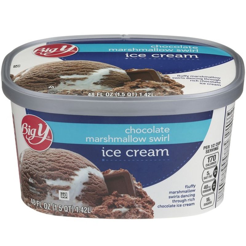 Big Y Chocolate Marshmallow Swirl Fluffy Marshmallow Swirls Dancing Through Rich Chocolate Ice Cream 48 Fl Oz From Big Y World Class Market Instacart