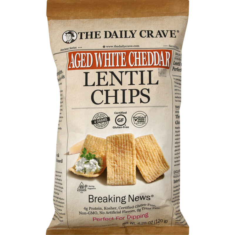 The Daily Crave Lentil Chips, Age White Cheddar (4.25 oz) Instacart