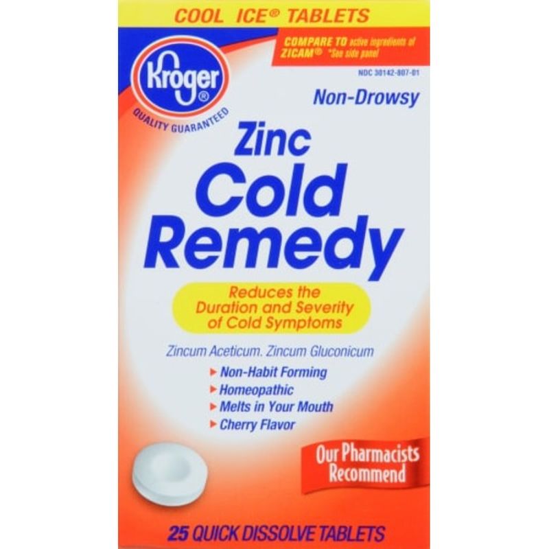 Kroger Zinc Non Drowsy Cold Remedy Tablets