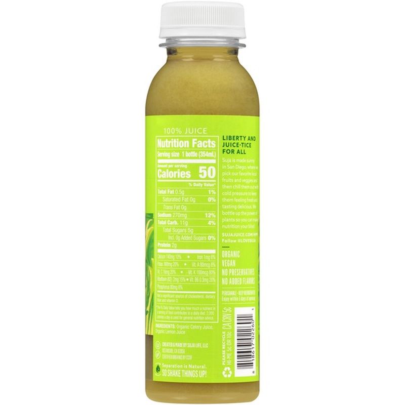 Suja Organic Celery Juice ColdPressed Vegetable & Fruit Juice (12 fl