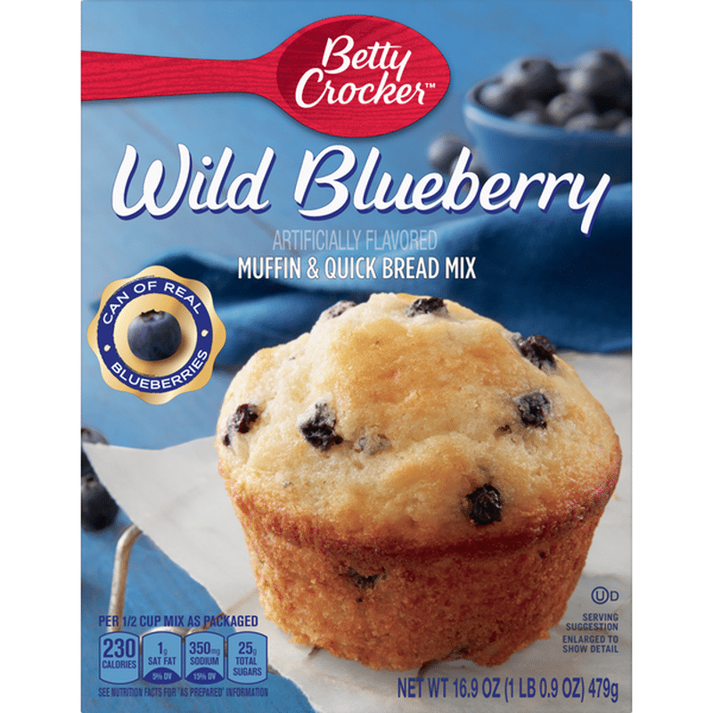 Betty Crocker Muffin & Quick Bread Mix, Wild Blueberry (16.9 oz) from ...