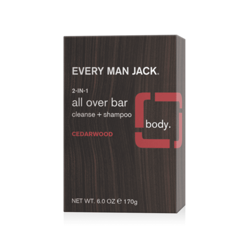 Every Man Jack All Over Bar, 2in1 Cleanse + Shampoo Cedarwood (6 oz