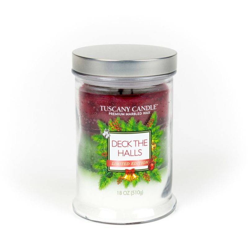 Tuscany Candle Red, Green & White Deck the Halls Jar Candle