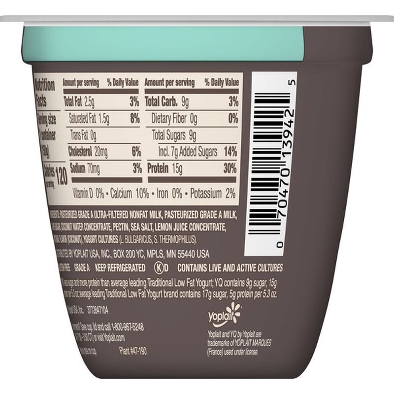 Yoplait YogurtCultured, Protein, Coconut, UltraFiltered Milk (5.3 oz