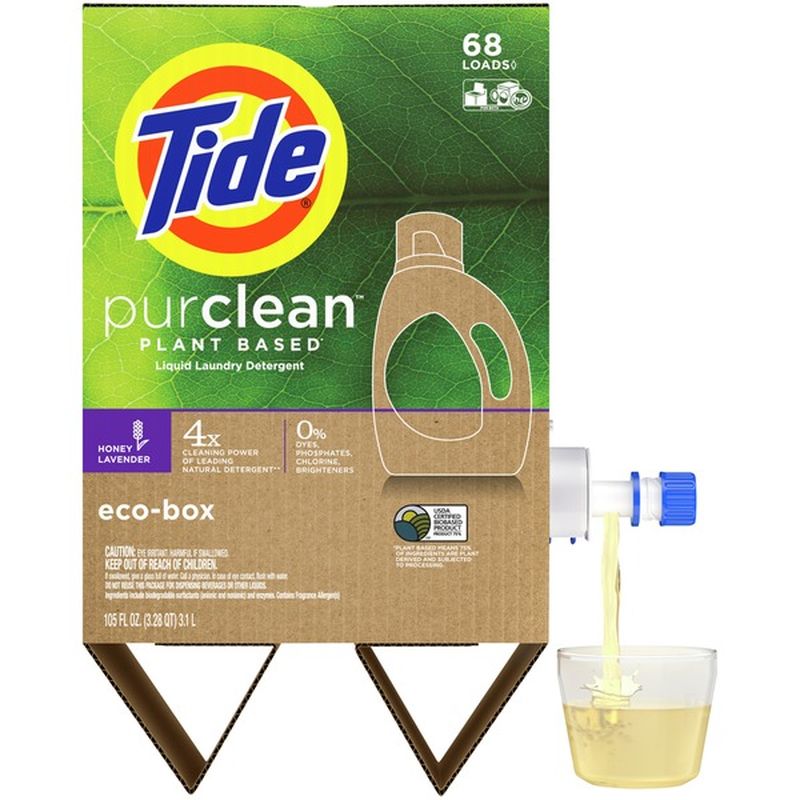 Tide Purclean Liquid Laundry Detergent EcoBox, He Compatible (105 oz