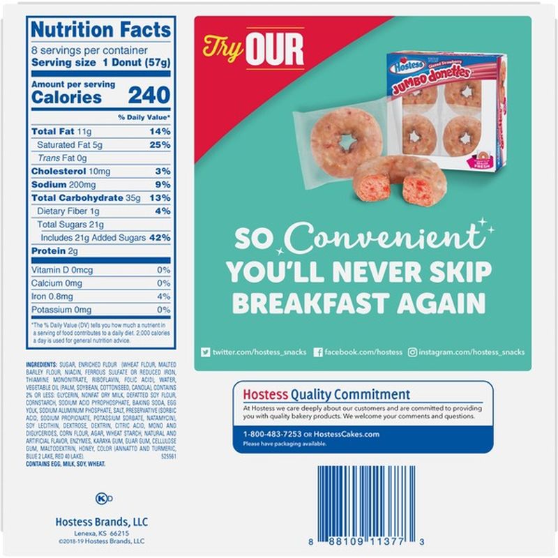 Hostess Glazed Blueberry Flavored Jumbo Donuts (16 oz) Instacart