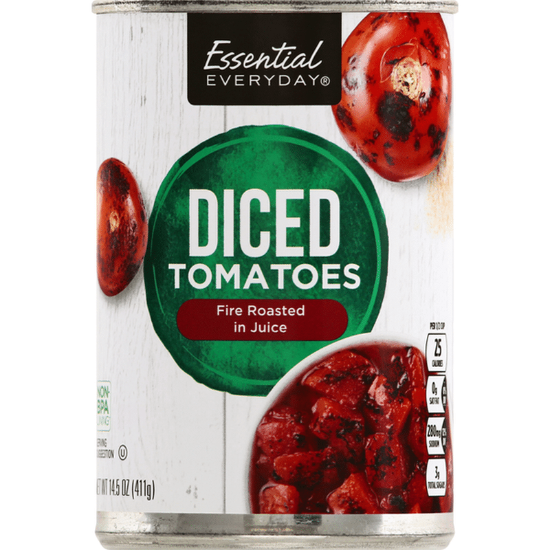 Essential Everyday Tomatoes, Fire Roasted in Juice, Diced (14.5 oz