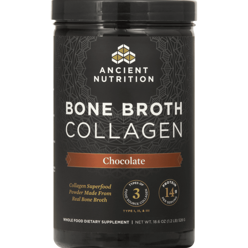 Ancient Nutrition Bone Broth Collagen Chocolate 18 6 Oz Instacart